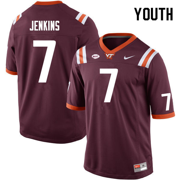 Youth #7 Keonta Jenkins Virginia Tech Hokies College Football Jerseys Sale-Maroon - Click Image to Close